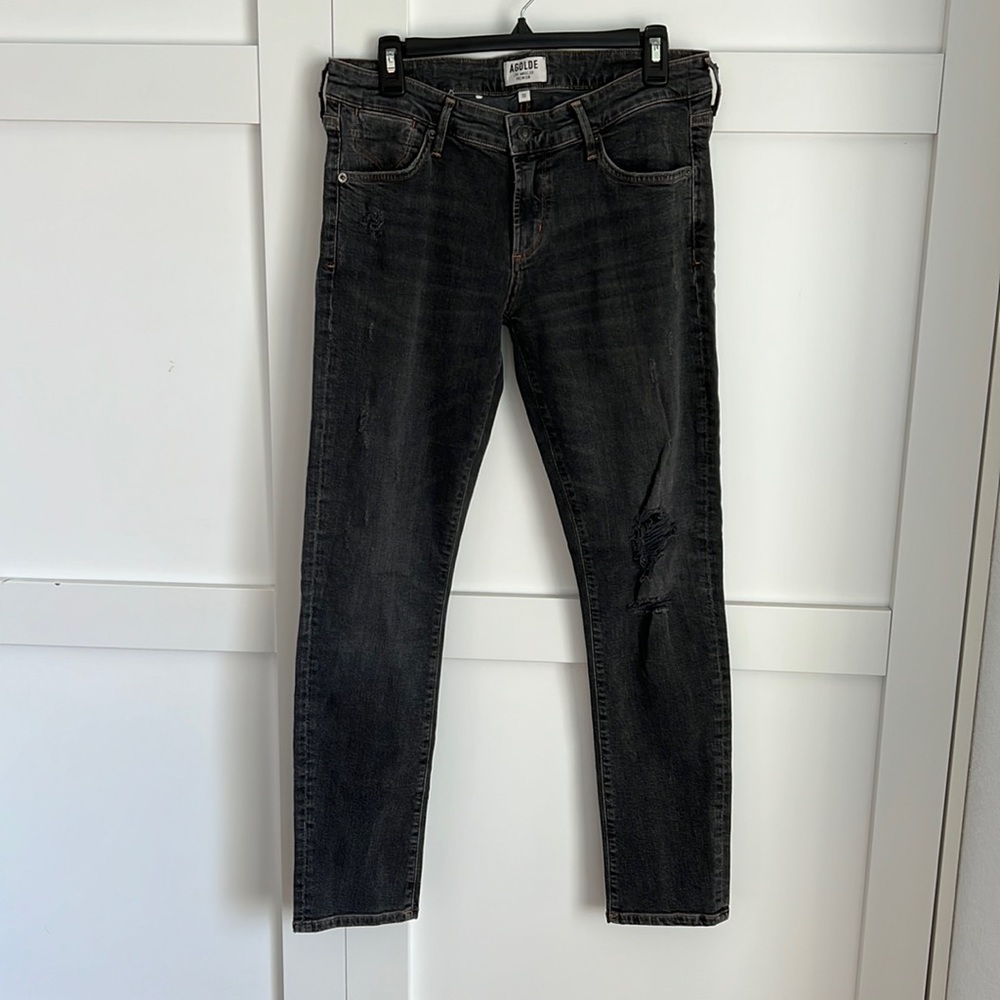 AGOLDE brand. Distressed, skinny jeans